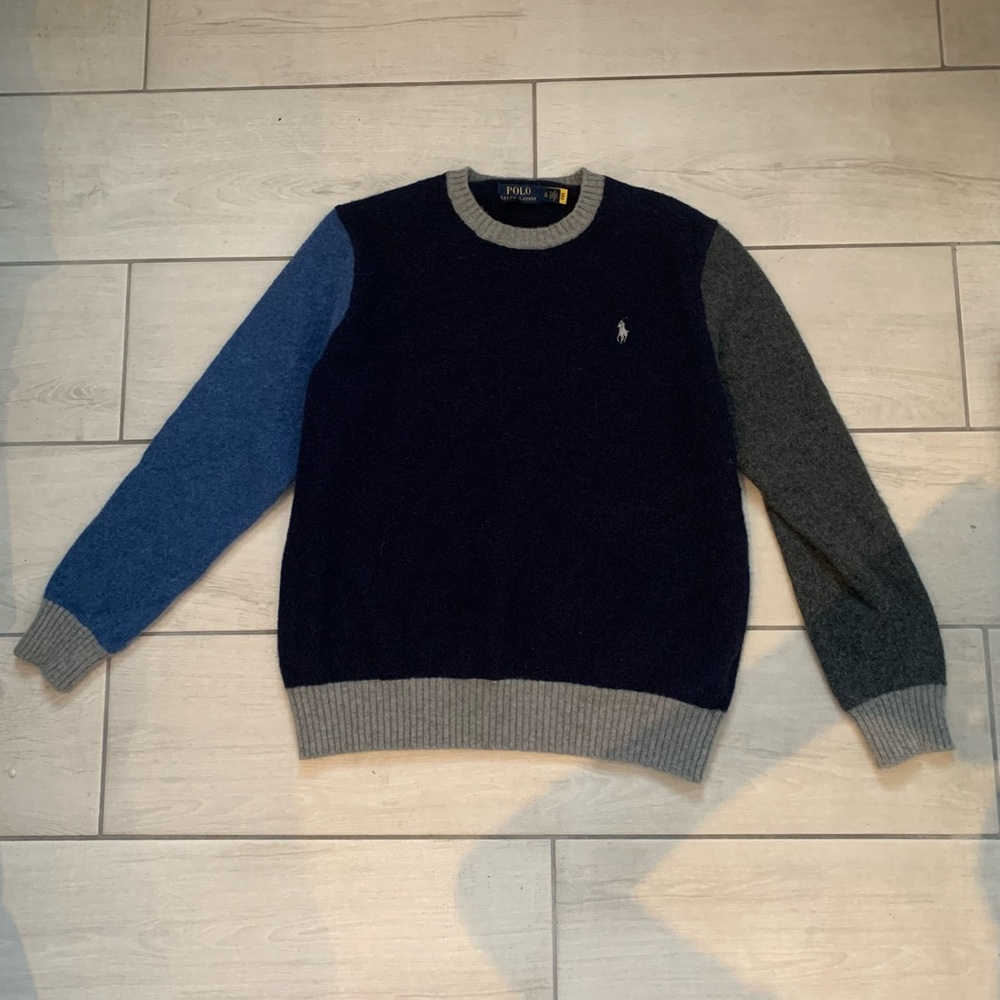 Polo Ralph Lauren Blue and Gray Crewneck Sweater